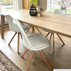 Eetkamerstoel Olympic - wit/naturel - 82x58x48 cm