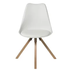 Eetkamerstoel Olympic - wit/naturel - 82x58x48 cm