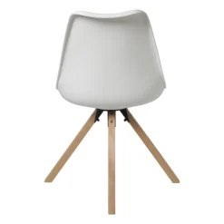 Eetkamerstoel Olympic - wit/naturel - 82x58x48 cm