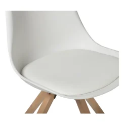 Eetkamerstoel Olympic - wit/naturel - 82x58x48 cm