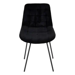 Eetkamerstoel ribstof - zwart - 84x52x52cm