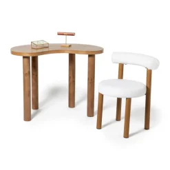 Eetkamerstoel Ruby - teddy beige/bruin - 73x56.5x53 cm