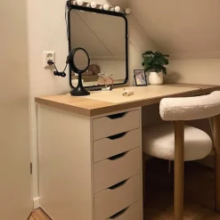 Eetkamerstoel Ruby - teddy beige/bruin - 73x56.5x53 cm