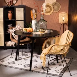 Eetkamerstoel suedine - bruin - 81x52x57 cm