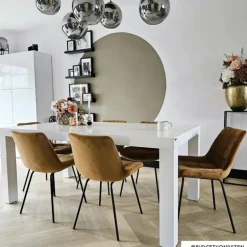 Eetkamerstoel velvet - cognac - 79x50x44 cm