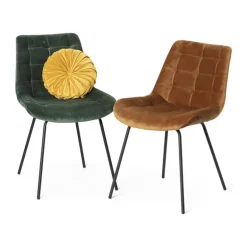 Eetkamerstoel velvet - donkergroen - 79x50x44 cm