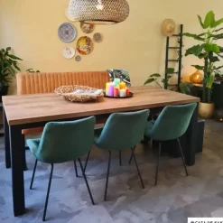 Eetkamerstoel velvet - donkergroen - 79x50x44 cm