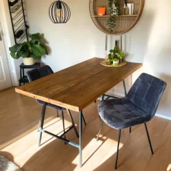 Eetkamerstoel velvet - grijs - 79x50x44 cm