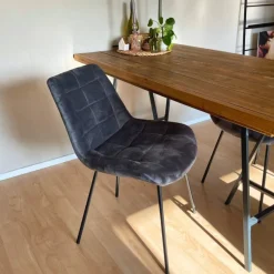 Eetkamerstoel velvet - grijs - 79x50x44 cm