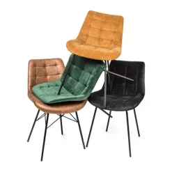 Eetkamerstoel velvet - oudroze - 52x52x81 cm