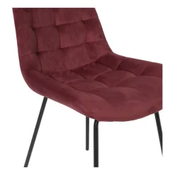 Eetkamerstoel velvet - rood - 79x50x44 cm