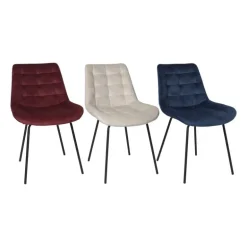 Eetkamerstoel velvet - rood - 79x50x44 cm