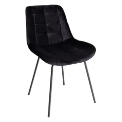 Eetkamerstoel velvet - zwart - 79x50x44 cm