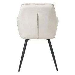 Eetkamerstoel velvet met armleuning - beige - 87x56.5x43 cm