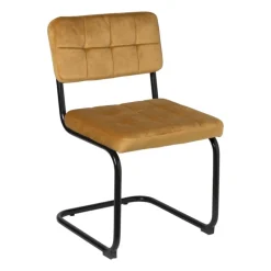 Eetkamerstoel Yara velvet - oker - 82.5x56x55 cm