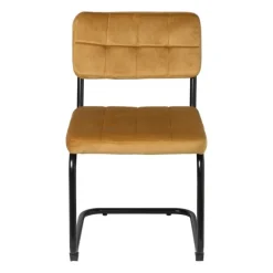 Eetkamerstoel Yara velvet - oker - 82.5x56x55 cm