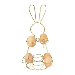 Eieren etagere haas - goudkleurig - ø17x31 cm