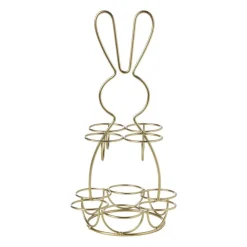 Eieren etagere haas - goudkleurig - ø17x31 cm