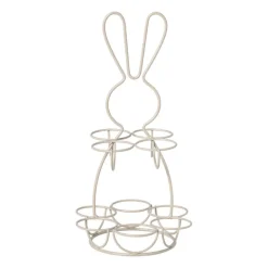 Eieren etagere haas - wit - ø17x31 cm