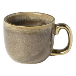 Espressomokje met gouden rand - bruin - 80 ml