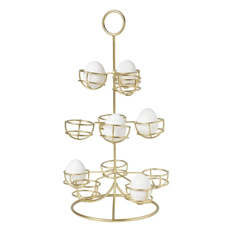 Etagere voor eieren - goud - 22x22x40,5 cm
