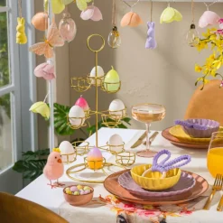 Etagere voor eieren - goud - 22x22x40,5 cm