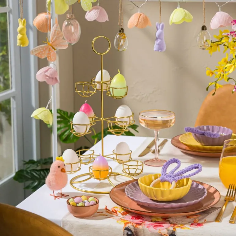 Etagere voor eieren - goud - 22x22x40,5 cm