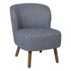 Fauteuil zigzag - blauw/wit - 69x66x56 cm