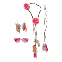 Feestset hippie met accessoires - set van 4