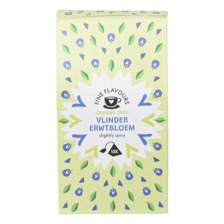 Fine flavours groene thee - vlindererwt - 15 piramide zakjes
