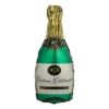 Folieballon XL champagnefles - groen/goud - 93 cm