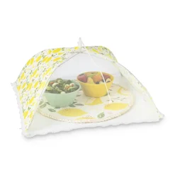 Foodcover citroen - geel/wit - 45x45 cm