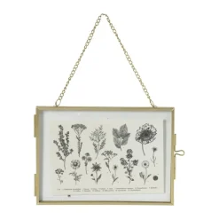 Fotolijst aan ketting liggend - goudkleurig - 15x10 cm