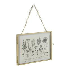 Fotolijst aan ketting liggend - goudkleurig - 15x10 cm