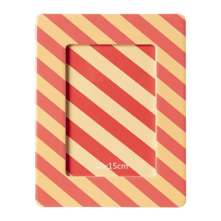 Fotolijst streep - roze/oranje - 10x15 cm