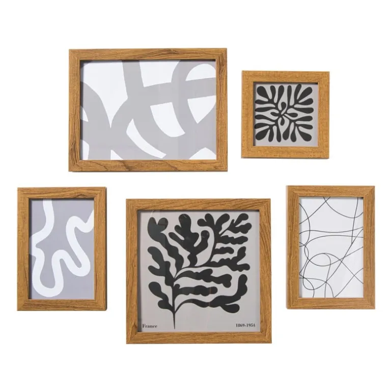 Fotolijstjes - hout - set van 5