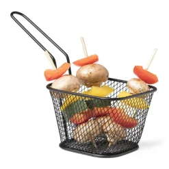 Frituurmandje - zwart - 10.5x8.5x6.5 cm