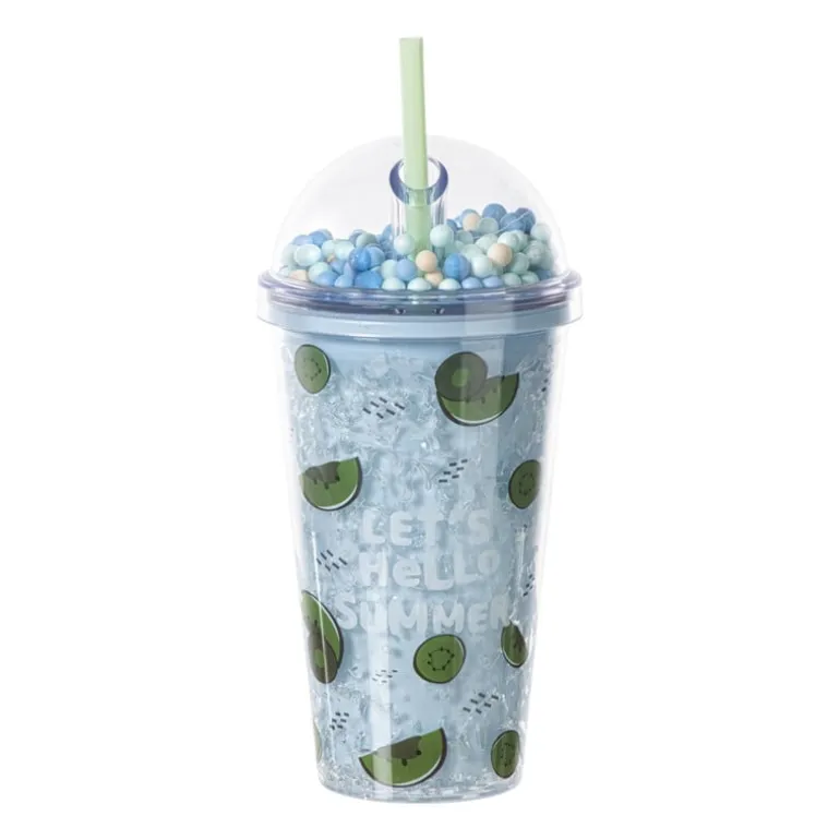 Funny beker kiwi - blauw - 450 ml
