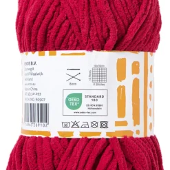 Garen chenille - rood - 100 gram - 60 meter