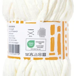Garen chenille - wit - 100 gram - 60 meter