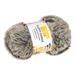 Garen fluffy - zwart/bruin - 100 gram - 60 meter