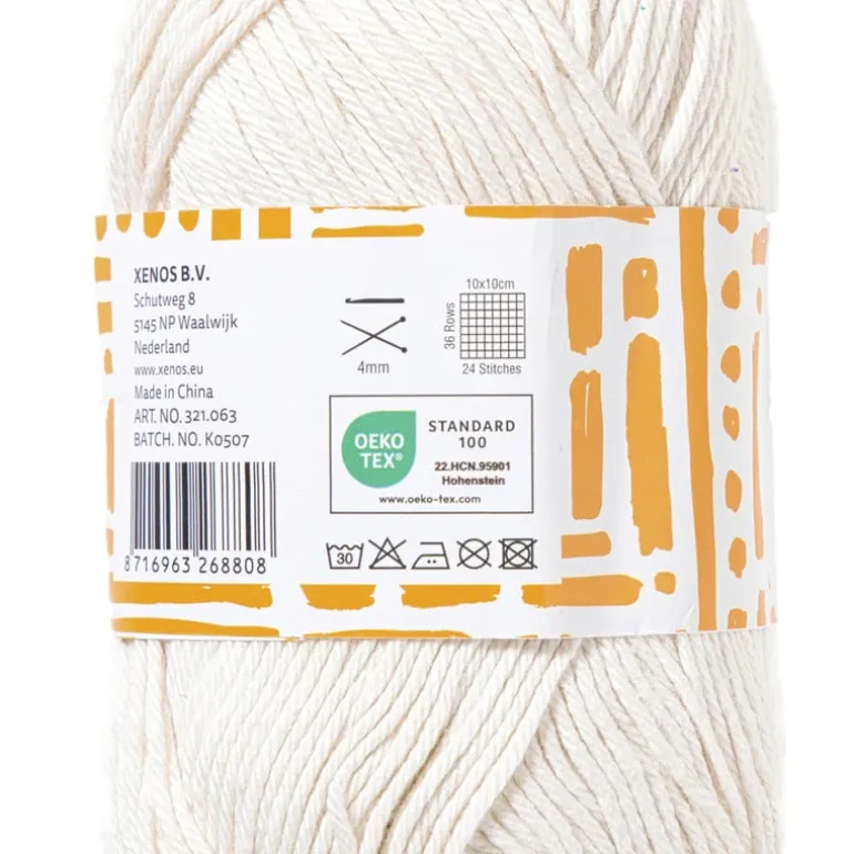 Garen katoen - beige - 50 gram - 125 meter