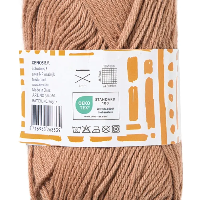 Garen katoen - lichtbruin - 50 gram - 125 meter