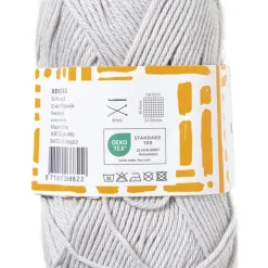 Garen katoen - lichtgrijs - 50 gram - 125 meter