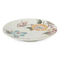 Gebaksbordje bloemen en vlinder - multikleur - ø15 cm