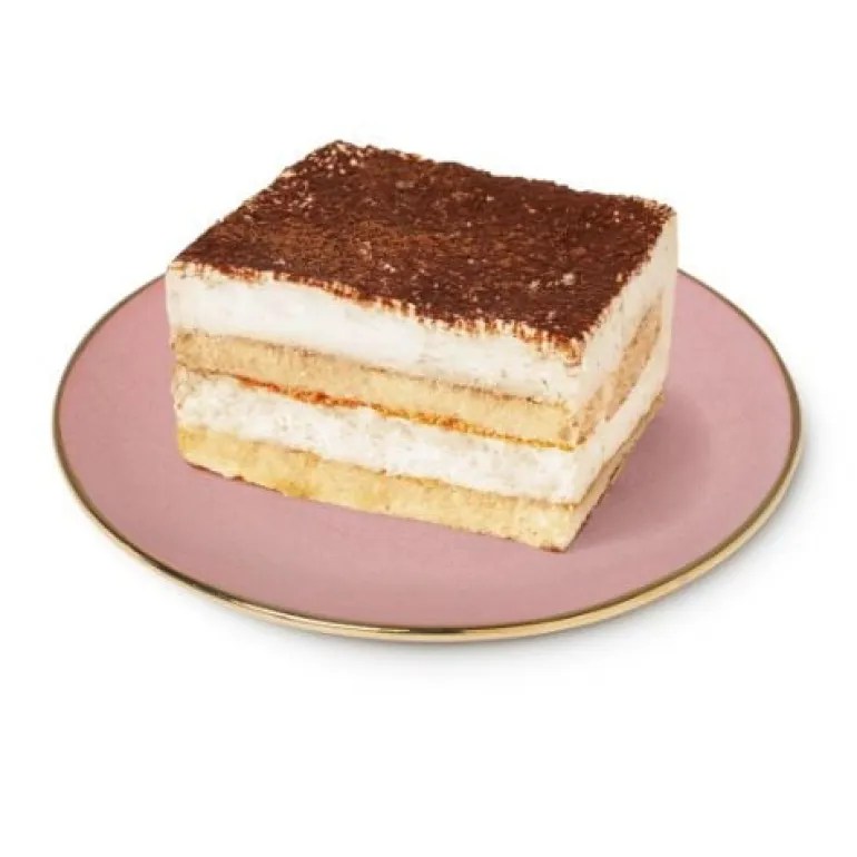 Gebaksbordje met gouden rand - roze - ø15 cm