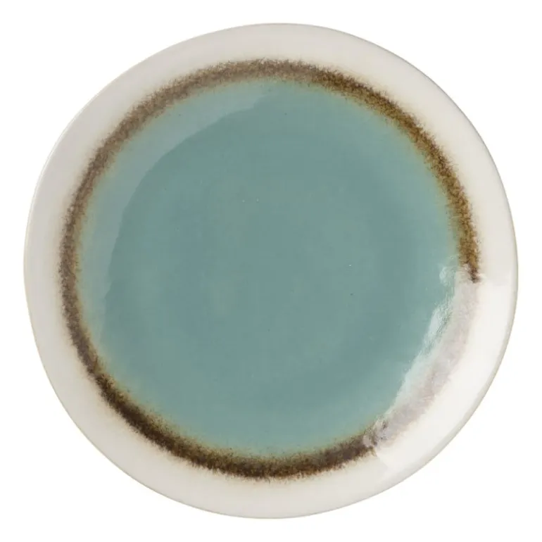 Gebaksbordje Roots - turquoise - ø18x2.2 cm