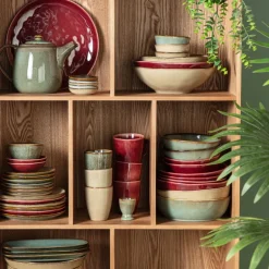 Gebaksbordje Toscane - bordeauxrood - ø15.5 cm