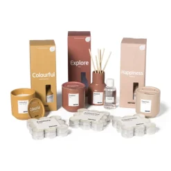 Geurkaars in pot colourful - ø8.1x9.1 cm