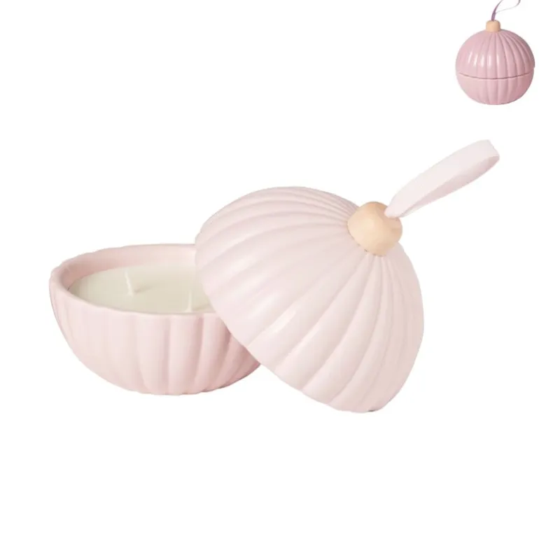 Geurkaars kerstbal - diverse varianten - ø13x12 cm